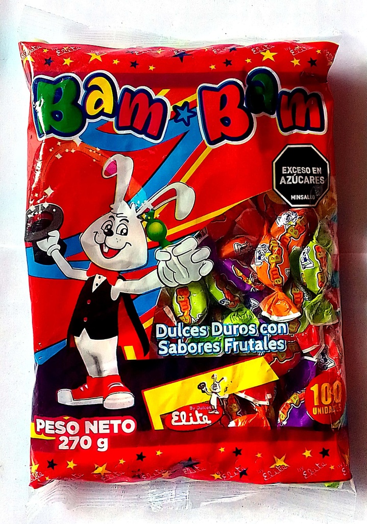 CONFITES CON SABORES FRUTALES BAMBAM X 100 UNID