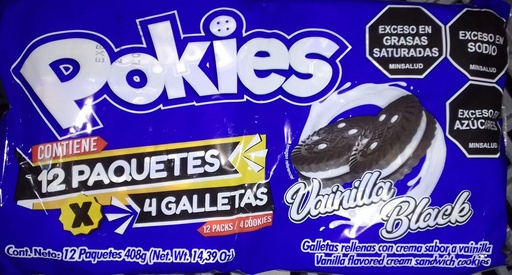 POKIES VAINILLA BLACK X 12 UNID