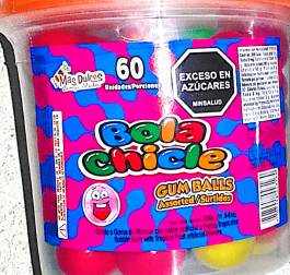 BOLA CHICLE SURTIDA X 60 UNID